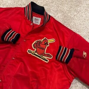 90s Starter Diamond Collection St. Louis Cardinals Bomber Jacket | Red | XL